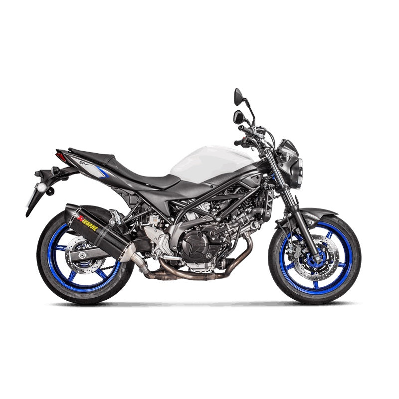 Akrapovic Carbon Silencer Slip-On Kit  - Hexagonal - Road Legal – Suzuki SV650 2016–2025 / Suzuki SV650X 2018–2025