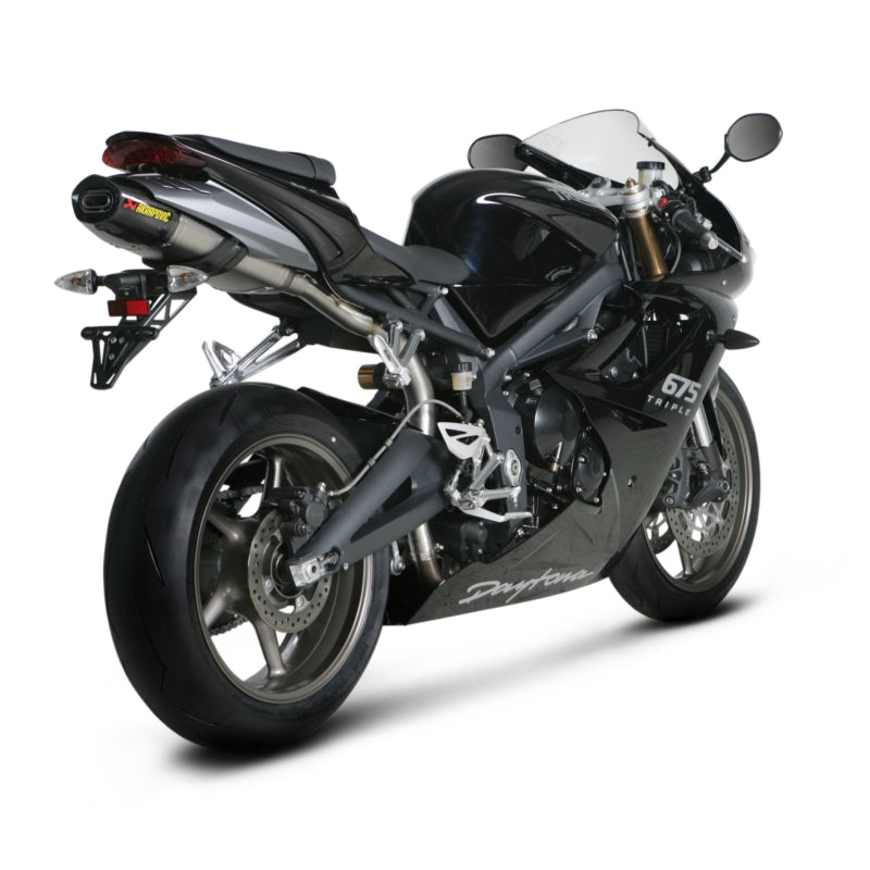 Akrapovic Titanium Silencer Slip-On Kit - (Carbon Outlet Cap) - Road Legal Removable Baffle – Triumph Daytona 675 2006–2012 / Triumph Daytona 675 R 2011–2012
