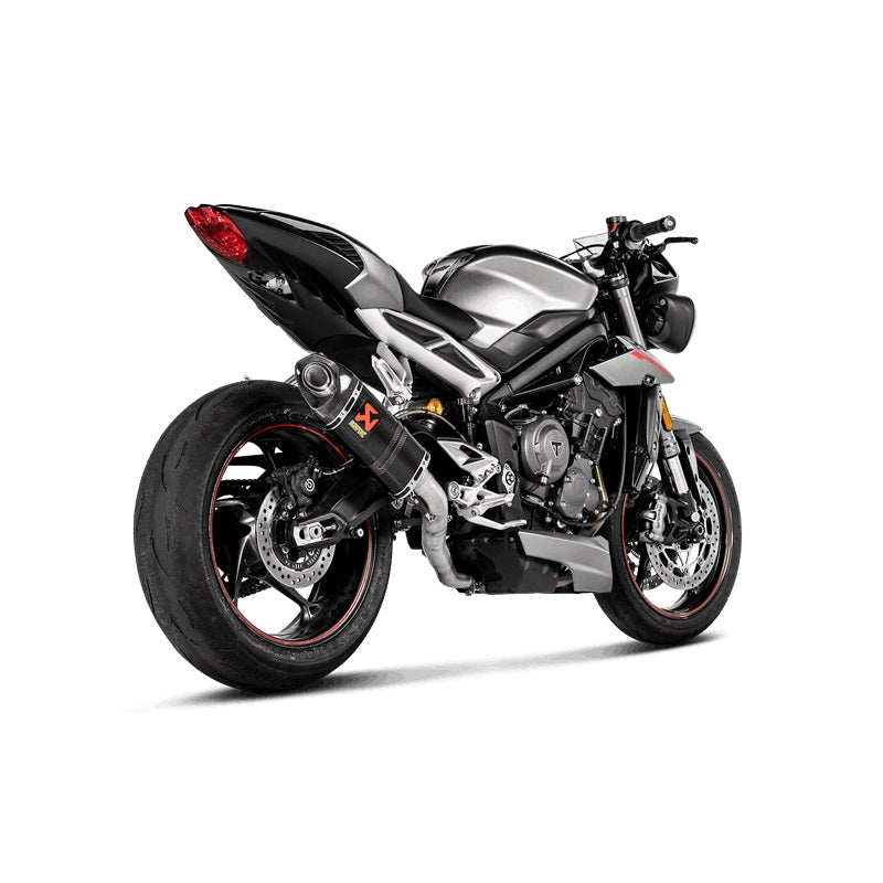 Akrapovic Carbon Silencer Slip-On Kit - Hexagonal - Race Removable Baffle (Removes Pre-Silencer Box) – Triumph Street Triple 765 All variants 2017–2019