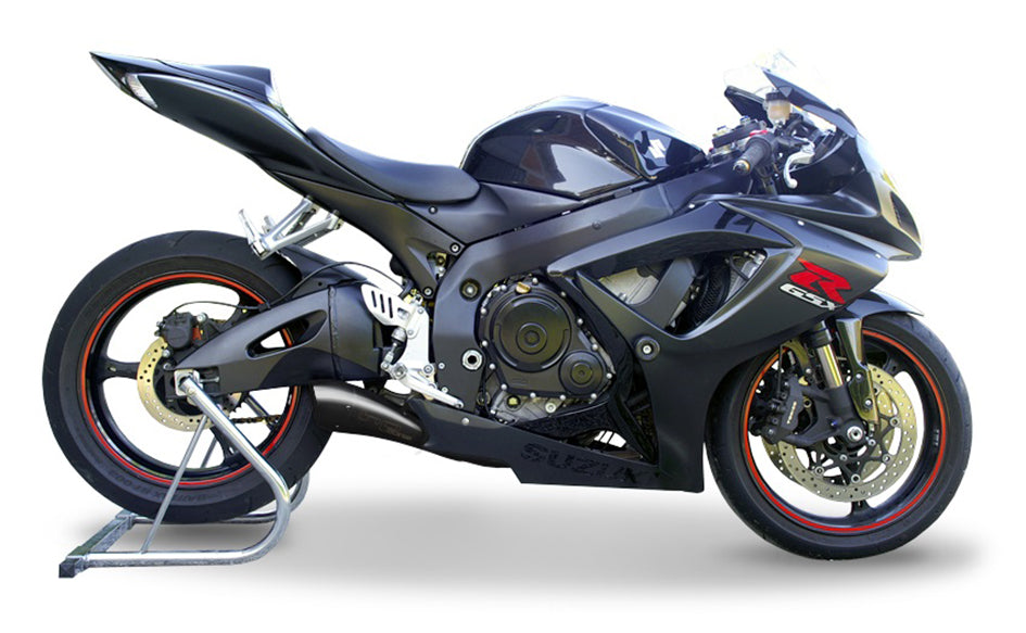 HP Corse Hydroform Black Coated Stainless Steel Slip-On Kit (Road Legal) – Suzuki GSX-R600 2006–2007 / Suzuki GSX-R750 2006–2007