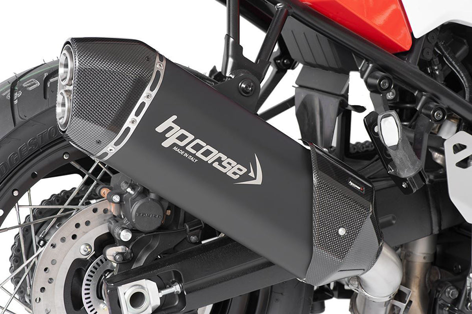 HP Corse SPS Carbon 350 Black Coated Stainless Steel Slip-On Kit (Road Legal) – Suzuki V-Strom 1050 (All Models) 2020–2024