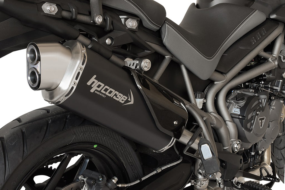 HP Corse 4-Track R Black Coated Stainless Steel Slip-On Kit (Road Legal) (TR4TR800C-AB)