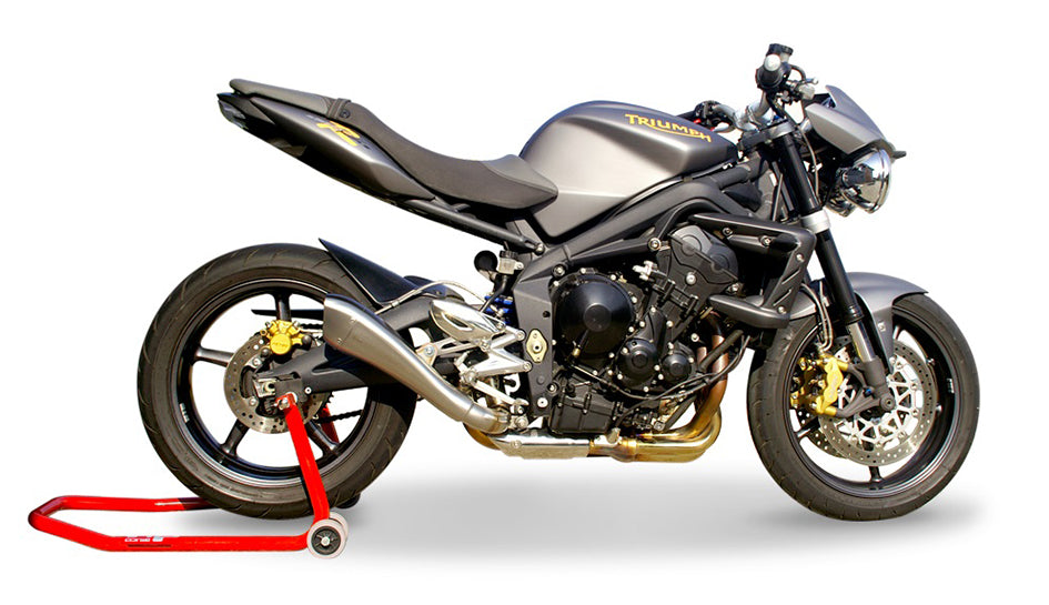 HP Corse Hydroform Satin Stainless Steel Slip-On Kit (Road Legal) – Triumph Street Triple 675 2008–2012 / Triumph Street Triple R 675 2009–2012