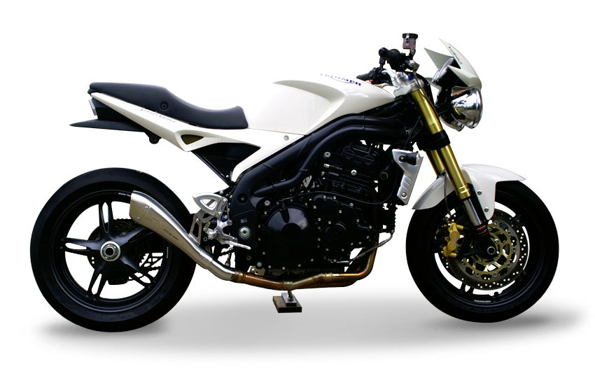 HP Corse Hydroform Satin Stainless Steel Slip-On Kit (Road Legal) – Triumph Speed Triple 1050 2005–2006