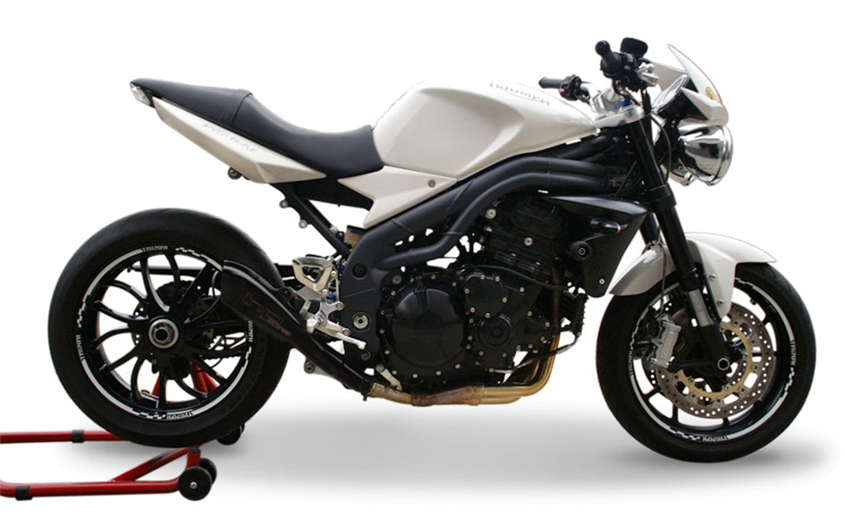 HP Corse Hydroform Black Coated Stainless Steel Slip-On Kit (Road Legal) – Triumph Speed Triple 1050 2007–2010