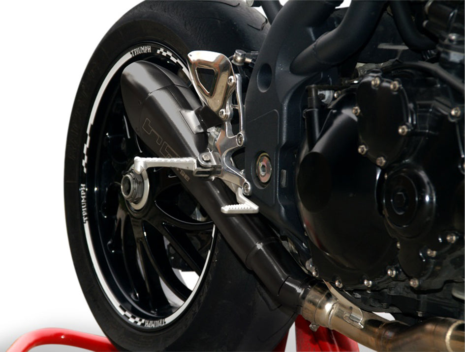 HP Corse Hydroform Black Coated Stainless Steel Slip-On Kit (Road Legal) – Triumph Speed Triple 1050 2007–2010