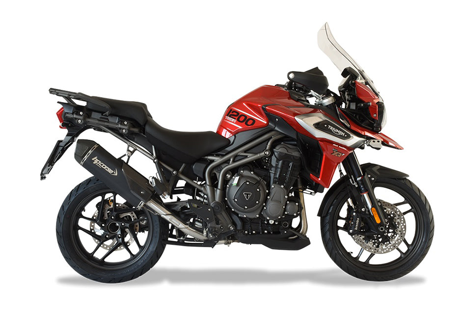 HP Corse SPS Carbon Black Coated Stainless Steel Slip-On Kit (Road Legal) – Triumph Tiger 1200 X / Explorer All Models 2018–2020