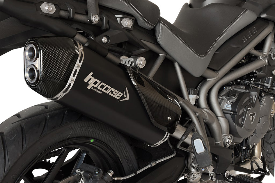 HP Corse SPS Carbon Black Coated Stainless Steel Slip-On Kit (Road Legal) (TRSPS800C-AB)