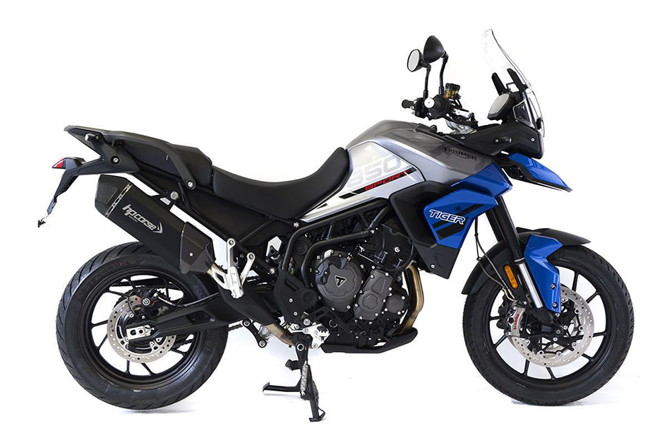 HP Corse SPS Carbon 350 Black Coated Stainless Steel Slip-On Kit (Road Legal) – Triumph Tiger 850 Sport 2021–2023 / Triumph Tiger 900 / GT / Rally 2020–2023
