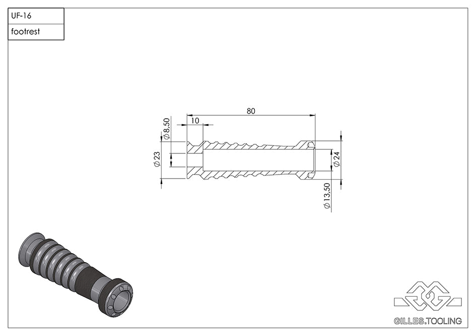 Gilles Optional Fixed Footpeg - Black - 1 Piece