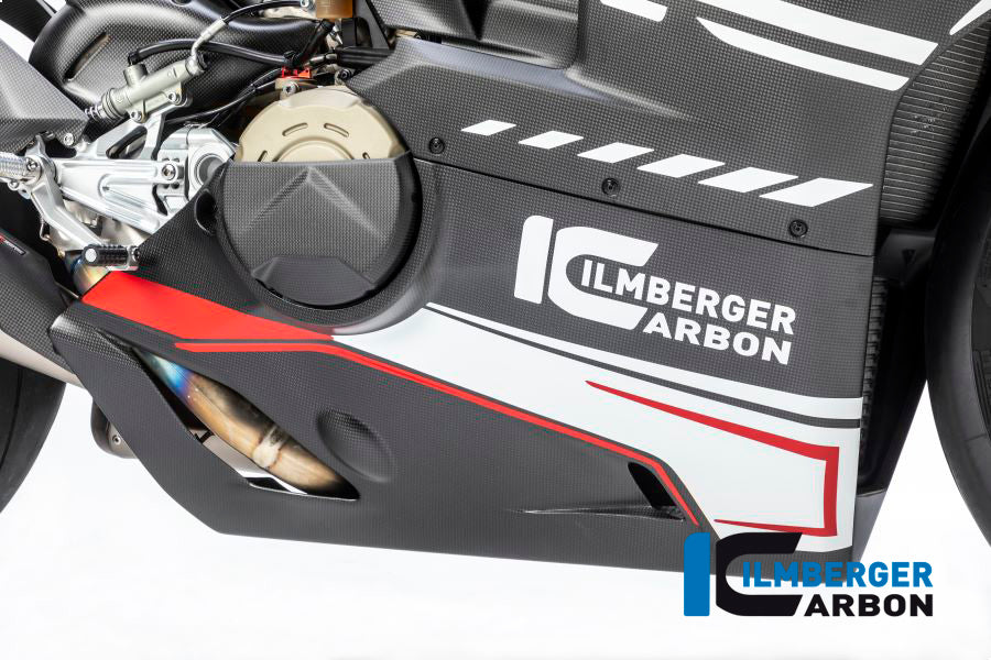Ilmberger Carbon Bellypan (For Use With Akrapovic Slip-On Kit) - Gloss Finish - (V4 / S & R Models)