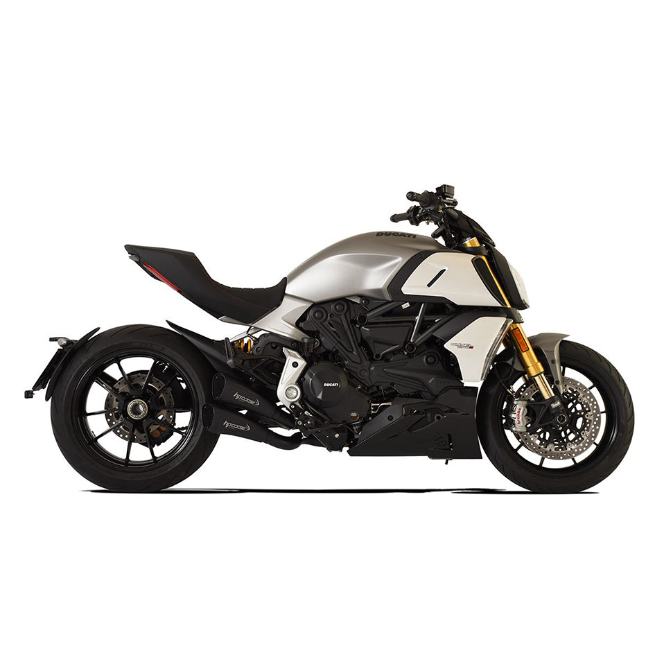 HP Corse Hydroform Black Coated Stainless Steel Slip-On Kit (Race) – Ducati Diavel 1260 2019–2022