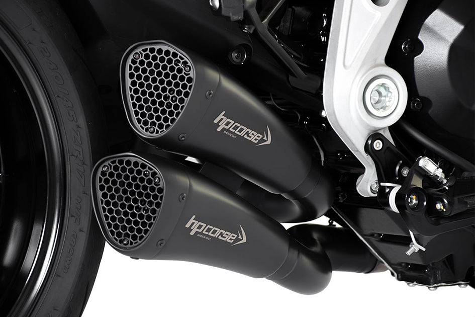 HP Corse Hydroform Black Coated Stainless Steel Slip-On Kit (Race) – Ducati Diavel 1260 2019–2022