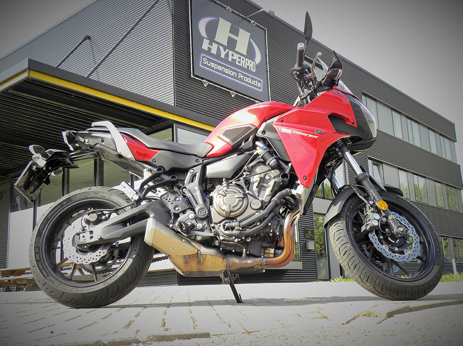 Hyperpro Fully Adjustable Shock (Hose Reservoir) - High & Low Speed Compression - Bespoke Order To Riders Own Specification - Manual Preload – Yamaha Tracer 700 / GT 2016–2019