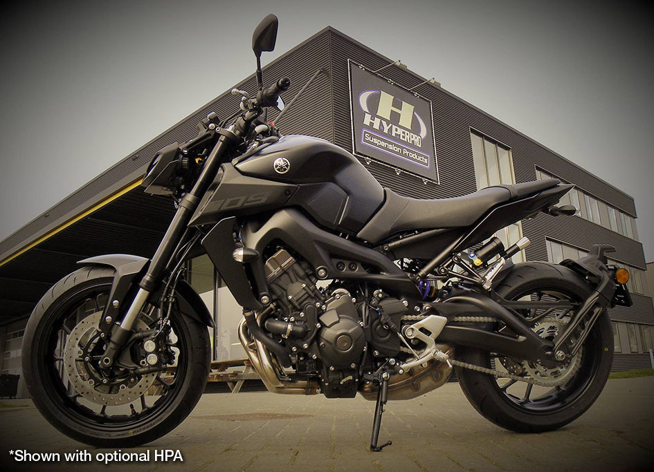 Hyperpro Fully Adjustable Shock (Hose Reservoir) - High & Low Speed Compression - Bespoke Order To Riders Own Specification - (Manual preloa – Yamaha MT-09 2013–2020