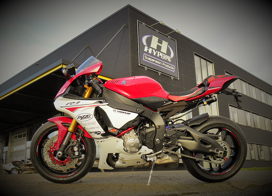 Hyperpro Fully Adjustable Shock (Hose Reservoir) - High & Low Speed Compression - Bespoke Order To Riders Own Specification – Yamaha YZF-R1 / M 2015–2024