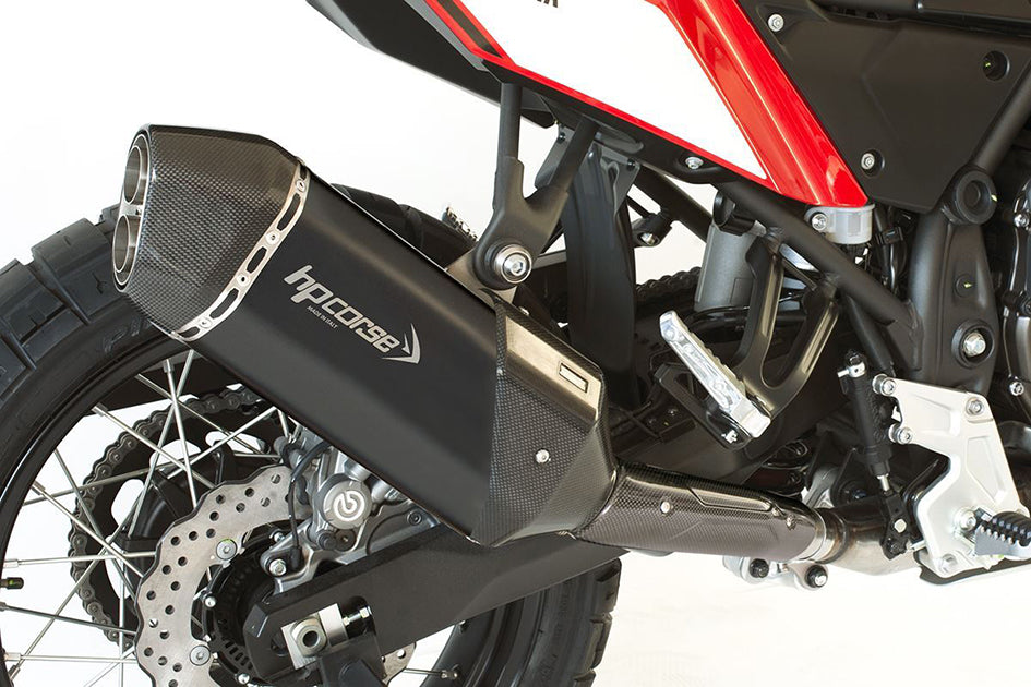 HP Corse SPS Carbon Short Black Coated Stainless Steel Slip-On Kit (Road Legal) – Yamaha Tenere 700 2019–2026