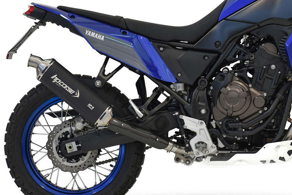 HP Corse SP-2 Short Black Coated Titanium Slip-On Kit (Road Legal) – Yamaha Tenere 700 2019–2026
